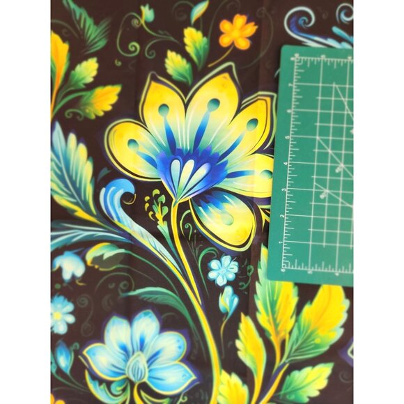 Bright Floral Polyester Fabric Panels 19"x18.5" Set Of 2 For Sewing Projects - Picture 6 of 11